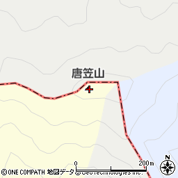 唐笠山周辺の地図