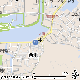 和歌山西警察署大浦交番周辺の地図