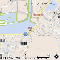 大浦周辺の地図