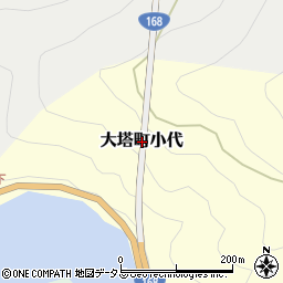 奈良県五條市大塔町小代周辺の地図