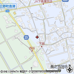 香川県三豊市三野町下高瀬347-2周辺の地図