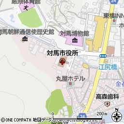 長崎県対馬市周辺の地図