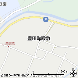 山口県下関市豊田町大字殿敷周辺の地図