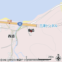 徳島県鳴門市北灘町大須東添周辺の地図