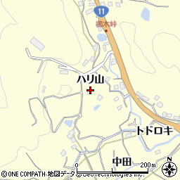 徳島県鳴門市北灘町櫛木ハリ山周辺の地図