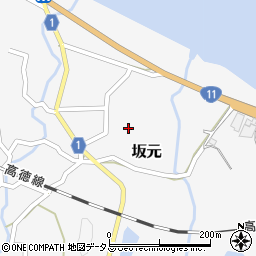 香川県東かがわ市坂元周辺の地図