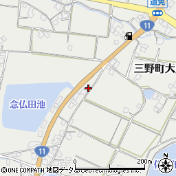 香川県三豊市三野町大見甲-526周辺の地図