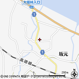 香川県東かがわ市坂元198周辺の地図