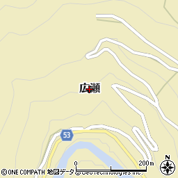 奈良県天川村（吉野郡）広瀬周辺の地図