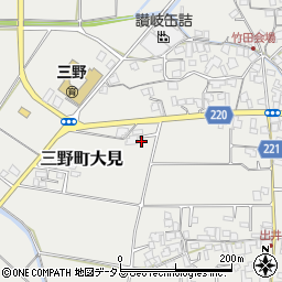 香川県三豊市三野町大見甲-1347-1周辺の地図