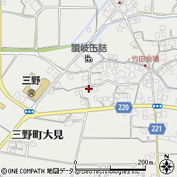 香川県三豊市三野町大見甲-1451周辺の地図