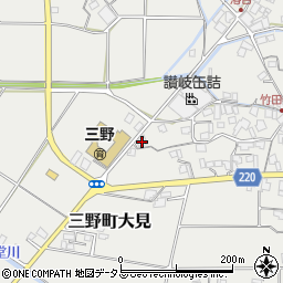 香川県三豊市三野町大見甲-1465周辺の地図