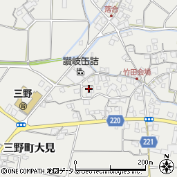 香川県三豊市三野町大見甲-1444周辺の地図