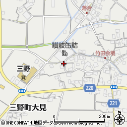 香川県三豊市三野町大見甲-1447-1周辺の地図