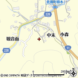 徳島県鳴門市北灘町櫛木中末77周辺の地図