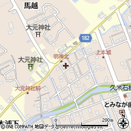 徳島県鳴門市瀬戸町明神上本城153周辺の地図