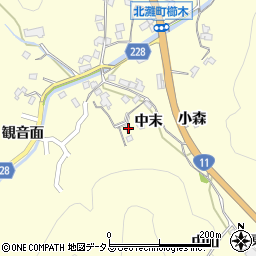 徳島県鳴門市北灘町櫛木中末95周辺の地図
