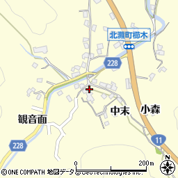 徳島県鳴門市北灘町櫛木中末93周辺の地図