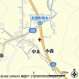 徳島県鳴門市北灘町櫛木小森周辺の地図