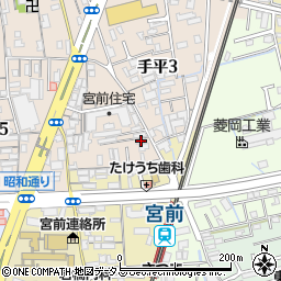 西田生花店周辺の地図
