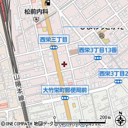 ローソン大竹西栄店周辺の地図