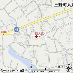 香川県三豊市三野町大見甲-2169周辺の地図