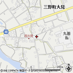 香川県三豊市三野町大見甲-3243-2周辺の地図
