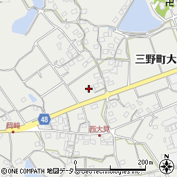 香川県三豊市三野町大見甲-2395周辺の地図