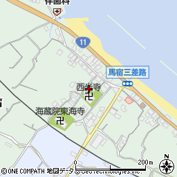 香川県東かがわ市馬宿周辺の地図