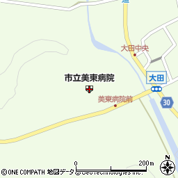 美祢市役所　病院事業局・美東病院事務部周辺の地図
