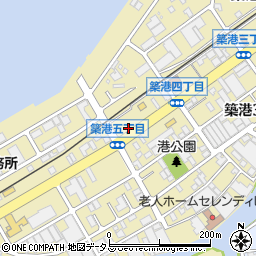 和歌山県和歌山市築港周辺の地図
