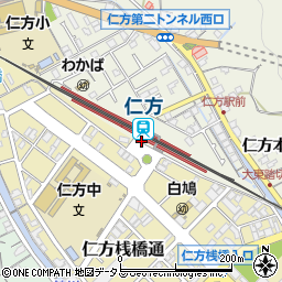 仁方駅周辺の地図