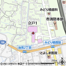 大竹市総合市民会館周辺の地図
