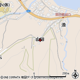 徳島県鳴門市北灘町粟田山田周辺の地図