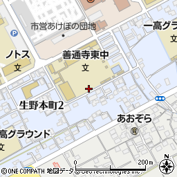 香川県善通寺市生野本町周辺の地図