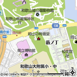 岡山の時鐘堂周辺の地図