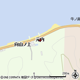 徳島県鳴門市北灘町大浦元内周辺の地図