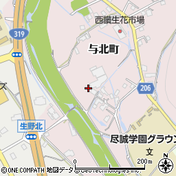 香川県善通寺市与北町2596-1周辺の地図