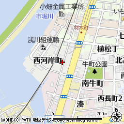 和歌山県和歌山市西河岸町周辺の地図