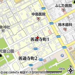 香川県善通寺市善通寺町1丁目周辺の地図