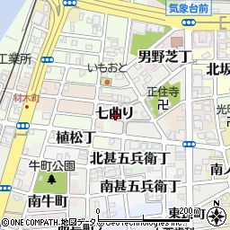 和歌山県和歌山市七曲り周辺の地図
