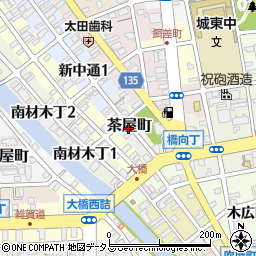 和歌山県和歌山市茶屋町周辺の地図