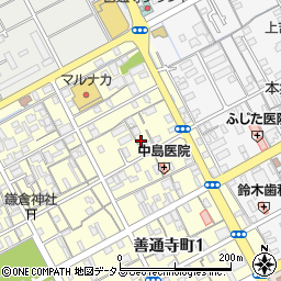 香川県善通寺市善通寺町7丁目周辺の地図