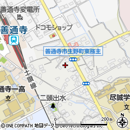 香川県善通寺市生野町1052周辺の地図