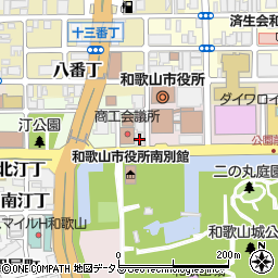 アフラックサービスショップ和歌山市役所　前店周辺の地図