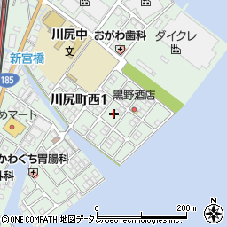 広島県呉市川尻町西1丁目14周辺の地図