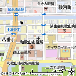 和歌山市役所北駐車場周辺の地図