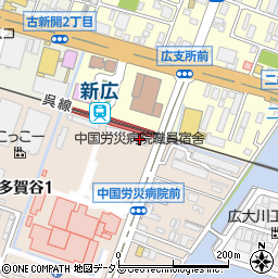 中国労災病院職員宿舍周辺の地図