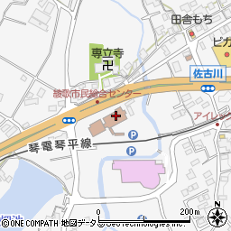 丸亀市役所　市民生活部生涯学習課綾歌図書館周辺の地図