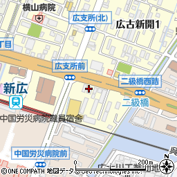 日本基準寝具株式会社　エコール・呉営業所周辺の地図